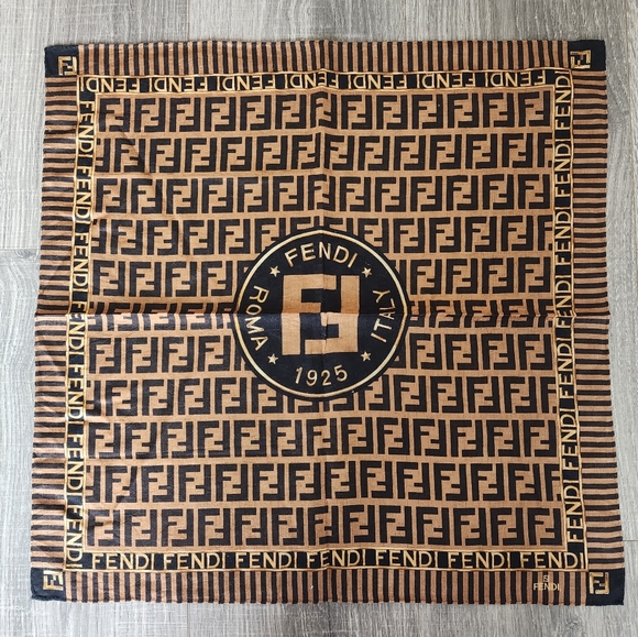 Fendi Accessories - Fendi Classic Zucca Vintage Brown Handkerchief